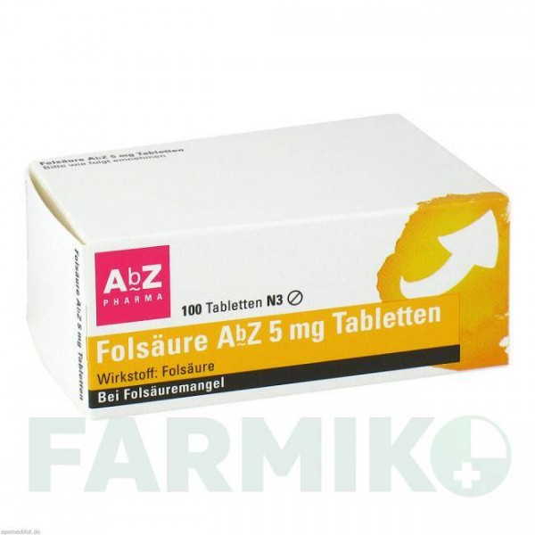 ФОЛСАУР (FOLSAURE) 5 мг таблетки 100 шт - Фолиевая кислота ABZ PHARMA