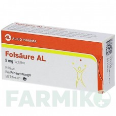 ФОЛСАУР (FOLSAURE) 5 мг таблетки 20 шт - Фолиевая кислота ALIUD PHARMA