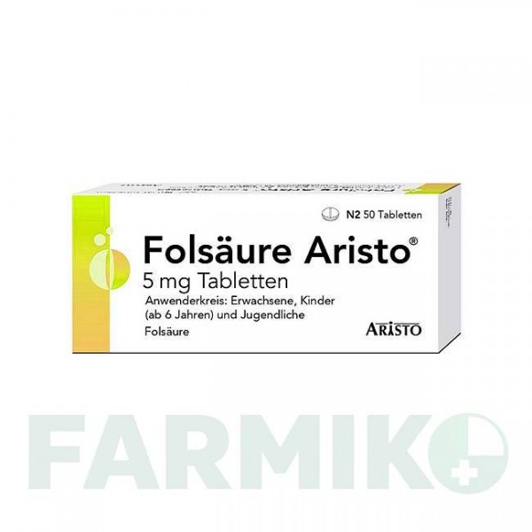ФОЛСАУР (FOLSAURE) 5 мг таблетки 50 шт - Фолиевая кислота ARISTO PHARMA