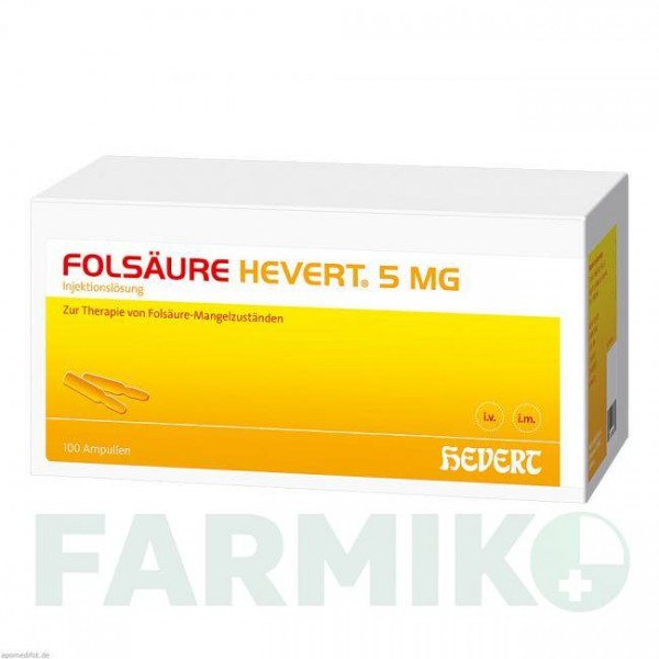 ФОЛСАУР (FOLSAURE) 5 мг ампулы 100 шт - Фолиевая кислота HEVERT
