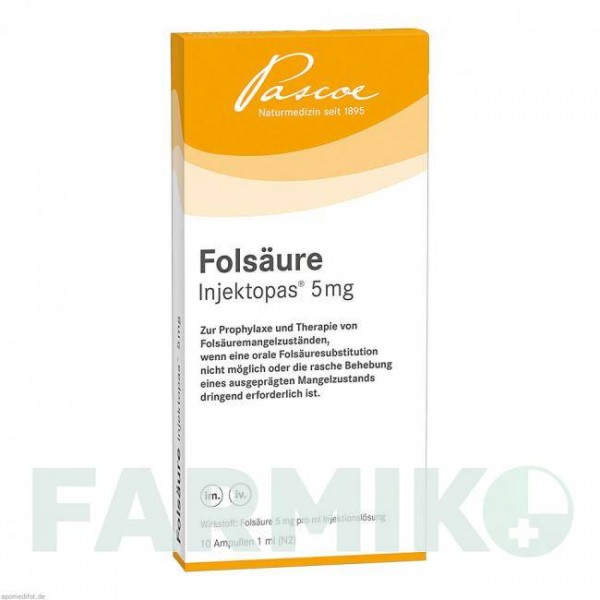 ФОЛСАУР (FOLSAURE) 5 мг раствор 10 шт - Фолиевая кислота PASCOE