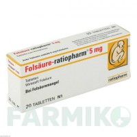 ФОЛСАУР (FOLSAURE) 5 мг таблетки 20 шт - Фолієва кислота RATIOPHARM