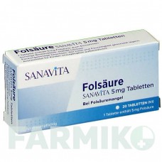 ФОЛСАУР (FOLSAURE) 5 мг таблетки 20 шт - Фолієва кислота SANAVITA PHARMACEUTICALS