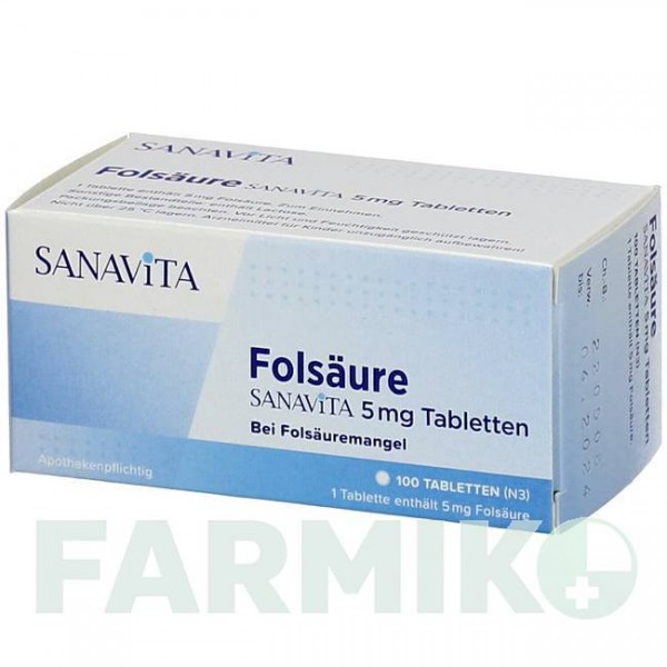 ФОЛСАУР (FOLSAURE) 5 мг таблетки 100 шт - Фолієва кислота SANAVITA PHARMACEUTICALS