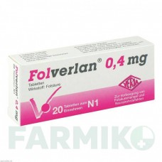 ФОЛВЕРЛАН (FOLVERLAN) 0,4 мг таблетки 20 шт - Фолиевая кислота VERLA-PHARM