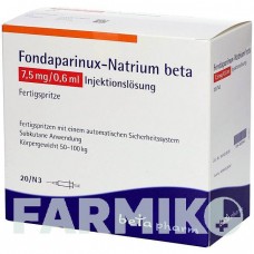 ФОНДАПАРИНУКС (FONDAPARINUX) 7,5 мг/0,6 мл розчин 20 шт - Фондапаринукс BETAPHARM
