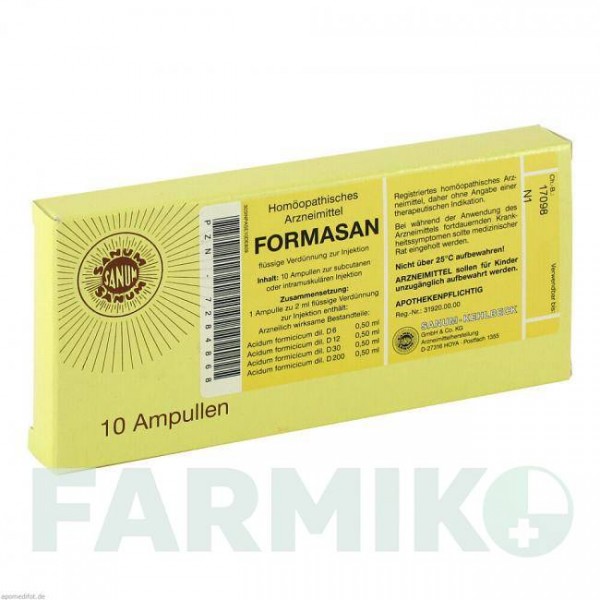 ФОРМАСАН (FORMASAN) ампулы 10x2 мл - Гомеопатия SANUM-KEHLBECK
