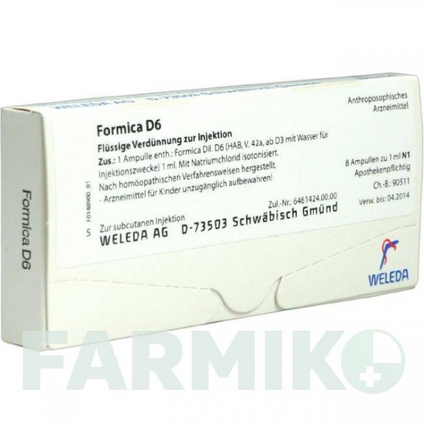 ФОРМИКА (FORMICA) D 6 ампулы 8x1 мл - Гомеопатия WELEDA