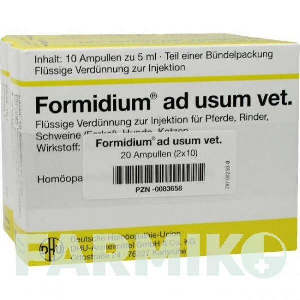 ФОРМИДИУМ (FORMIDIUM) раствор для инъекций 2x10x5 мл - Гомеопатия DHU