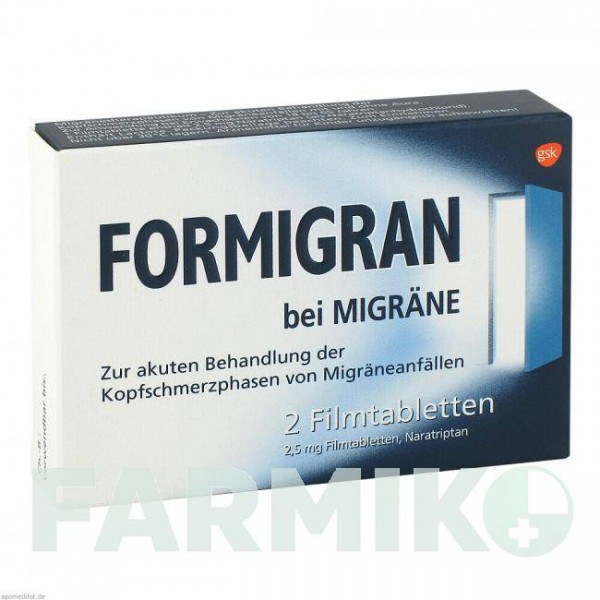 ФОРМІГРАН (FORMIGRAN) таблетки 2 шт - Наратриптан PHARMASGP