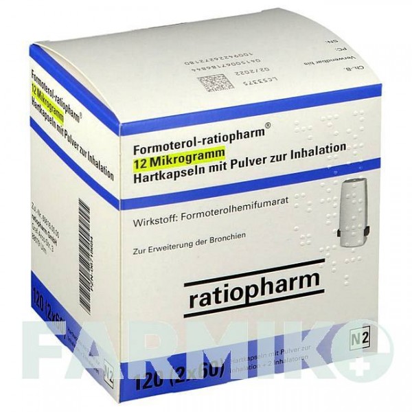 ФОРМОТЕРОЛ (FORMOTEROL) 12 мкг капсули 2x50 шт - Формотерол RATIOPHARM