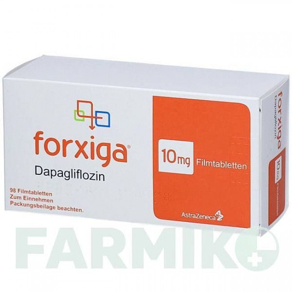 ФОРКСИГА (FORXIGA) 10 мг таблетки 98 шт - Дапаглифлозин AXICORP PHARMA
