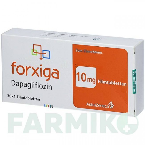 ФОРКСІГА (FORXIGA) 10 мг таблетки 98 шт - Дапагліфлозин EURIMPHARM