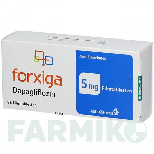 ФОРКСІГА (FORXIGA) 5 мг таблетки 98 шт - Дапагліфлозин EURIMPHARM