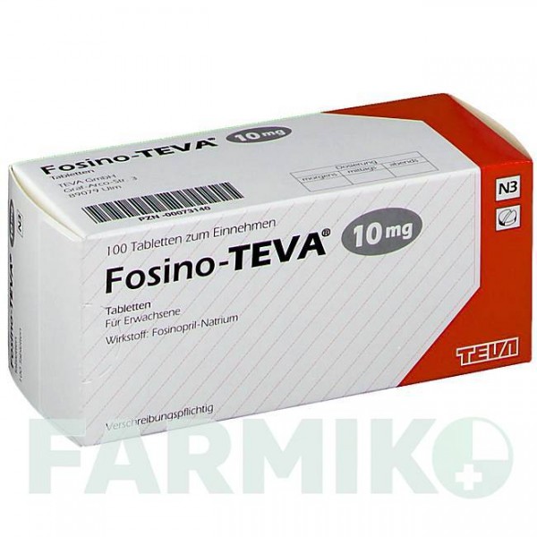 ФОЗИНО (FOSINO) 10 мг таблетки 100 шт - Фозиноприл TEVA