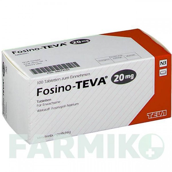 ФОЗИНО (FOSINO) 20 мг таблетки 100 шт - Фозиноприл TEVA
