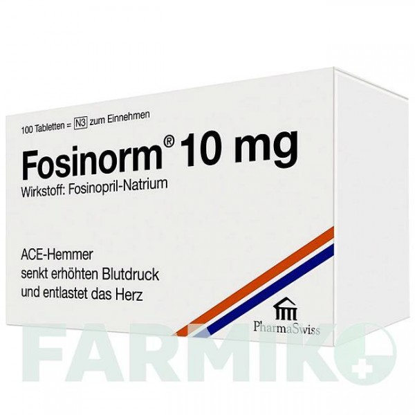 ФОЗИНОРМ (FOSINORM) 10 мг таблетки 100 шт - Фозиноприл DR.GERHARD MANN