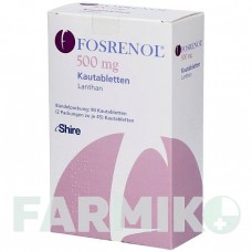 ФОСРЕНОЛ (FOSRENOL) 500 мг таблетки 90 шт - Лантану (III) карбонат 1 0 1 CAREFARM