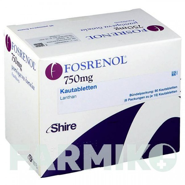 ФОСРЕНОЛ (FOSRENOL) 750 мг таблетки 90 шт - Лантана (III) карбонат DOCPHARM