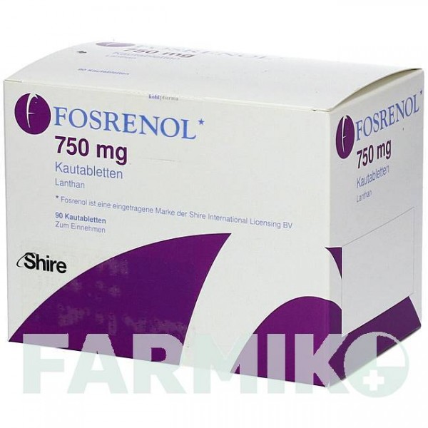 ФОСРЕНОЛ (FOSRENOL) 750 мг таблетки 90 шт - Лантана (III) карбонат KOHLPHARMA