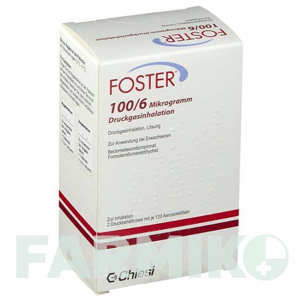 ФОСТЕР (FOSTER) 100/6 мкг 120 доз аэрозоль 2 шт - Формотерол, Беклометазон AXICORP PHARMA