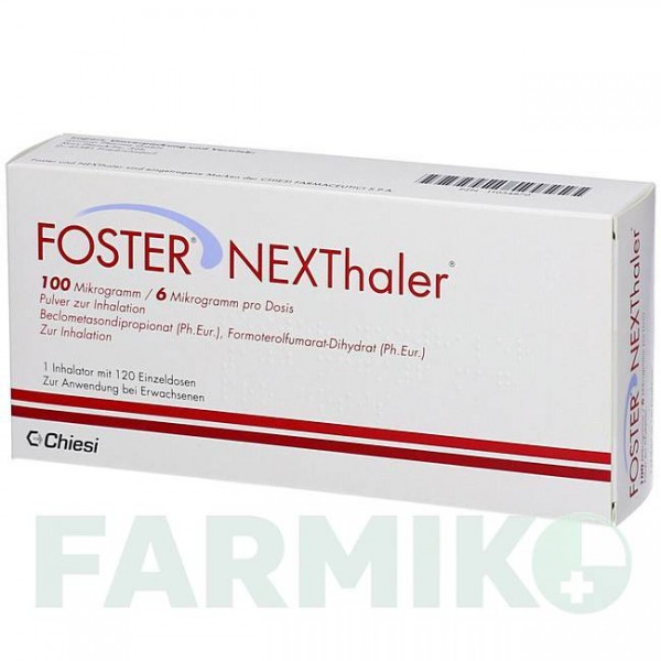ФОСТЕР (FOSTER) 100/6 мкг 120 доз порошок 1 шт - Формотерол, Беклометазон AXICORP PHARMA
