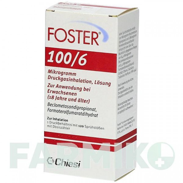 ФОСТЕР (FOSTER) 100/6 мкг 120 доз аэрозоль 1 шт - Формотерол, Беклометазон CC PHARMA