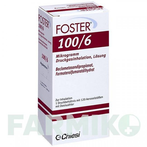ФОСТЕР (FOSTER) 100/6 мкг 120 доз аэрозоль 1 шт - Формотерол, Беклометазон CHIESI