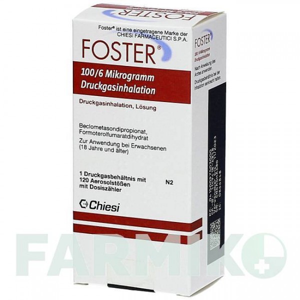 ФОСТЕР (FOSTER) 100/6 мкг 120 доз аэрозоль 1 шт - Формотерол, Беклометазон EMRA-MED
