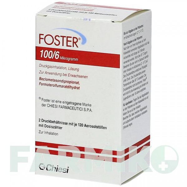 ФОСТЕР (FOSTER) 100/6 мкг 120 доз аэрозоль 2 шт - Формотерол, Беклометазон KOHLPHARMA