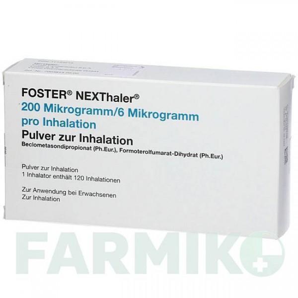 ФОСТЕР (FOSTER) 200/6 мкг 120 доз порошок 1 шт - Формотерол, Беклометазон 2CARE4