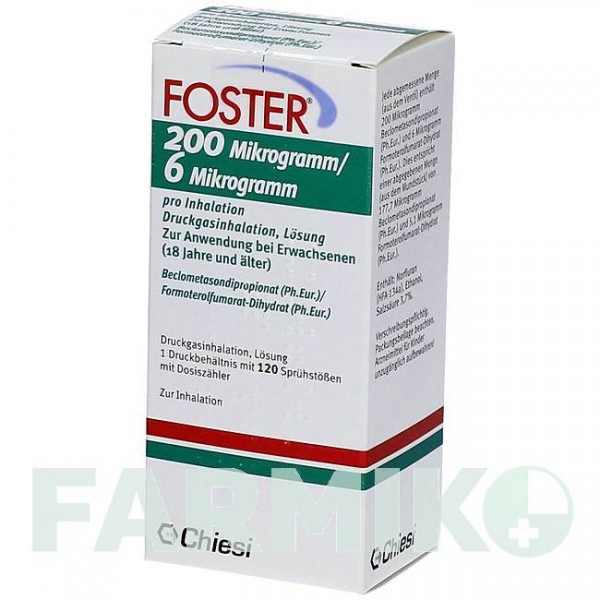 ФОСТЕР (FOSTER) 200/6 мкг 120 доз аэрозоль 1 шт - Формотерол, Беклометазон ABACUS MEDICINE