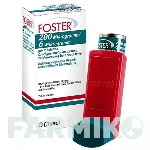 ФОСТЕР (FOSTER) 200/6 мкг 120 доз аэрозоль 1 шт - Формотерол, Беклометазон CHIESI