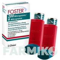 ФОСТЕР (FOSTER) 200/6 мкг 120 доз аерозоль 2 шт - Формотерол, Беклометазон CHIESI