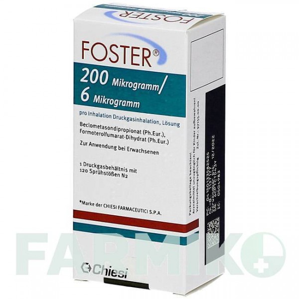 ФОСТЕР (FOSTER) 200/6 мкг 120 доз аэрозоль 1 шт - Формотерол, Беклометазон EMRA-MED