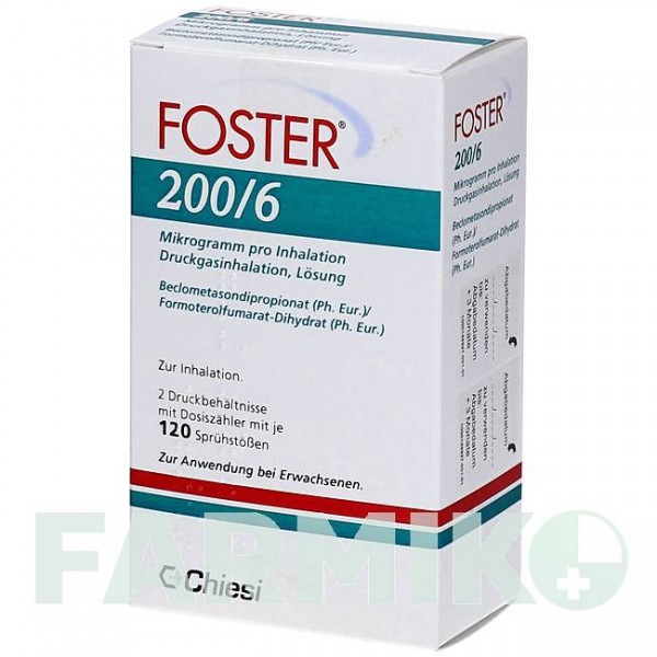 ФОСТЕР (FOSTER) 200/6 мкг 120 доз аэрозоль 2 шт - Формотерол, Беклометазон ORIFARM