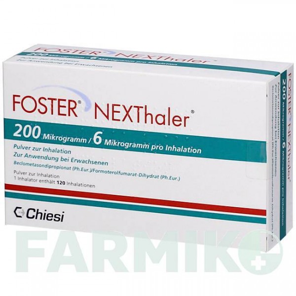 ФОСТЕР (FOSTER) 200/6 мкг 120 доз порошок 1 шт - Формотерол, Беклометазон ORIFARM