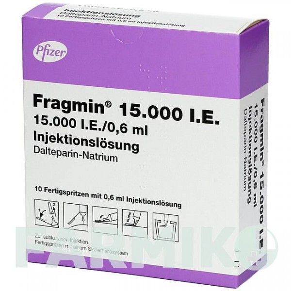 ФРАГМИН (FRAGMIN) 15000 МЕ шприци 20 шт - Дальтепарин PFIZER