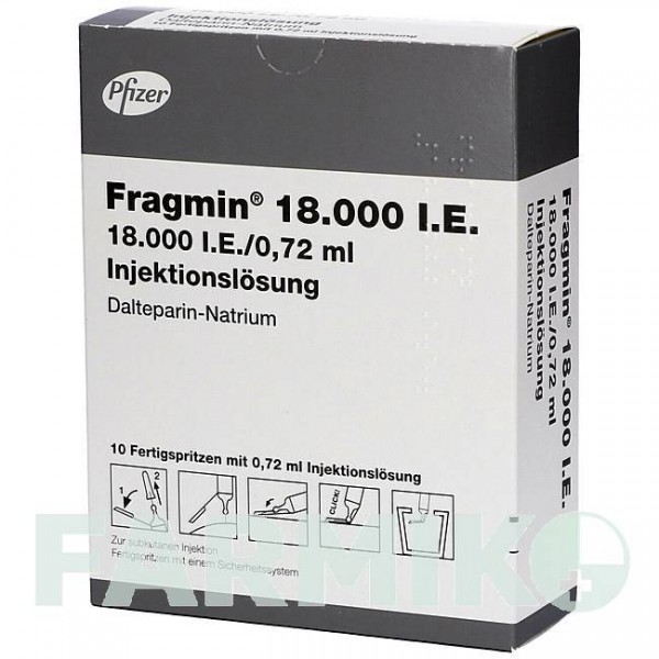 ФРАГМИН (FRAGMIN) 18000 МЕ шприци 20 шт - Дальтепарин PFIZER