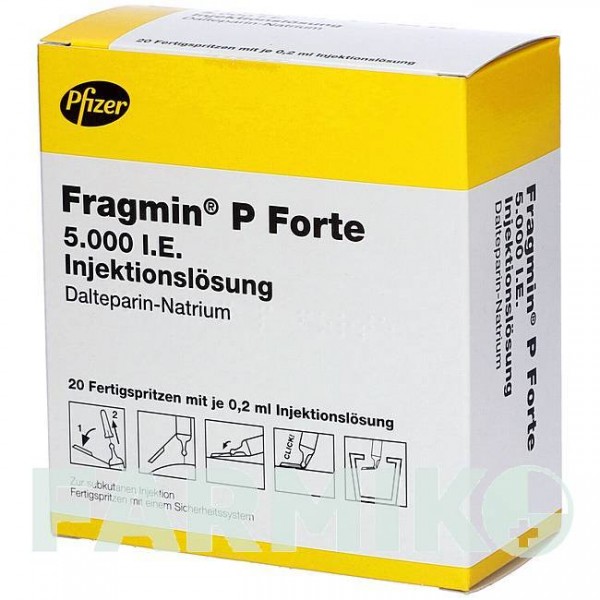 ФРАГМІН (FRAGMIN) 5000 МО шприци 20 шт - Дальтепарин PFIZER