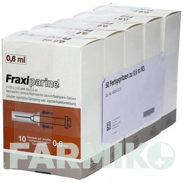 ФРАКСИПАРИН (FRAXIPARINA) 0,6 мл розчин 20x0,6 мл - Надропарин EMRA-MED