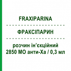 ФРАКСИПАРИН (FRAXIPARINA) 2850 МЕ анти-Ха/0,3 мл раствор инъекционный 6 шт 0,3 мл - Надропарин VIATRIS