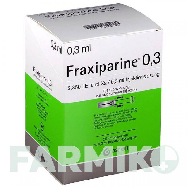 ФРАКСИПАРИН (FRAXIPARINE) 0,3 мл раствор 20x0,3 мл - Надропарин VIATRIS