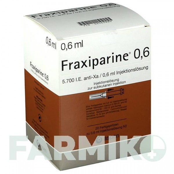 ФРАКСИПАРИН (FRAXIPARINE) 0,6 мл раствор 20x0,6 мл - Надропарин VIATRIS