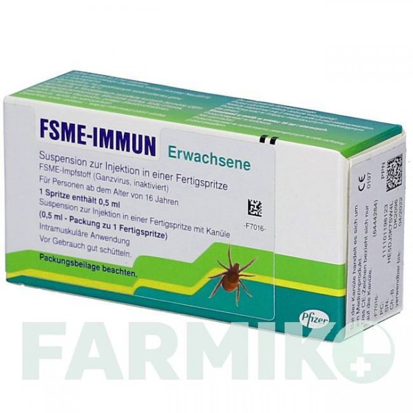ФСМЕ ИММУН (FSME IMMUN) шприци 1 шт - Клещевой энцефалит инактивированный вирус KOHLPHARMA