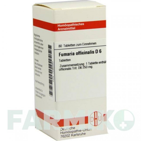 ФУМАРИЯ ОФФИЦИНАЛИС (FUMARIA OFFICINALIS) D 6 таблетки 80 шт - Гомеопатия DHU