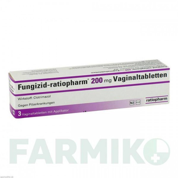 ФУНГИЦИД (FUNGIZID) 200 мг таблетки 3 шт - Клотримазол RATIOPHARM