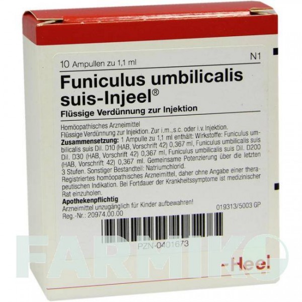 ФУНИКУЛЮС УМБИЛИКАЛИС (FUNICULUS UMBILICALIS) ампулы 10 шт - Гомеопатия BIOLOGISCHE HEILMITTEL HEEL