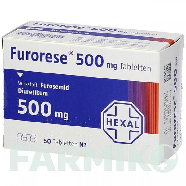 ФУРОРЕЗЕ (FURORESE) 500 мг таблетки 50 шт - Фуросемид HEXAL