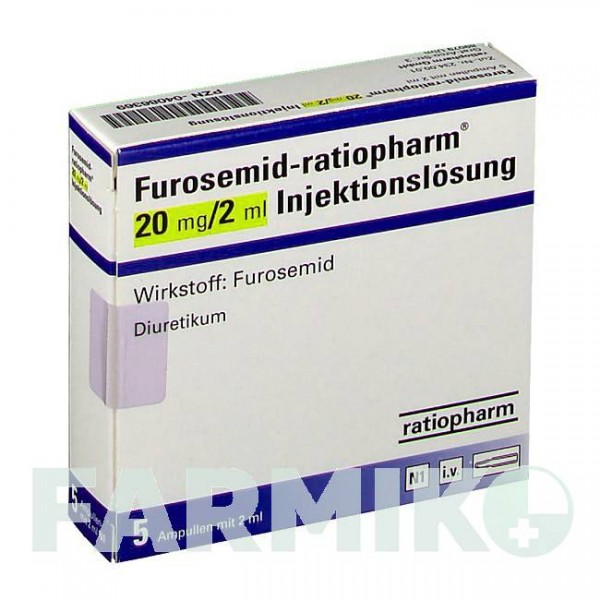 ФУРОСЕМІД (FUROSEMID) 20 мг/2 мл ампули 5 шт - Фуросемід RATIOPHARM